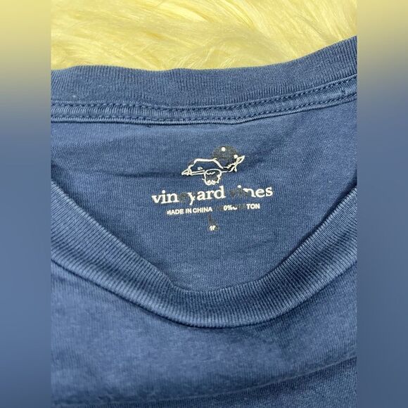 Vineyard Vines Turkey Whale Long-Sleeve Pocket Tee Happy Thanksgiving sz large - Picture 4 of 4
